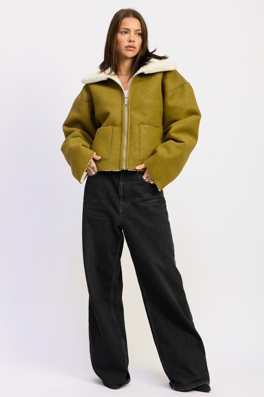 REVERSIBLE SUEDE SHEARLING JACKET - Demented Sisters