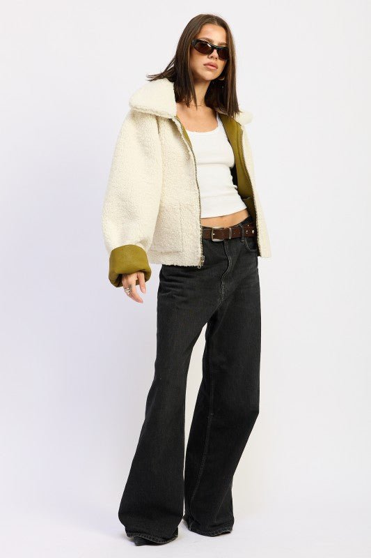 REVERSIBLE SUEDE SHEARLING JACKET - Demented Sisters