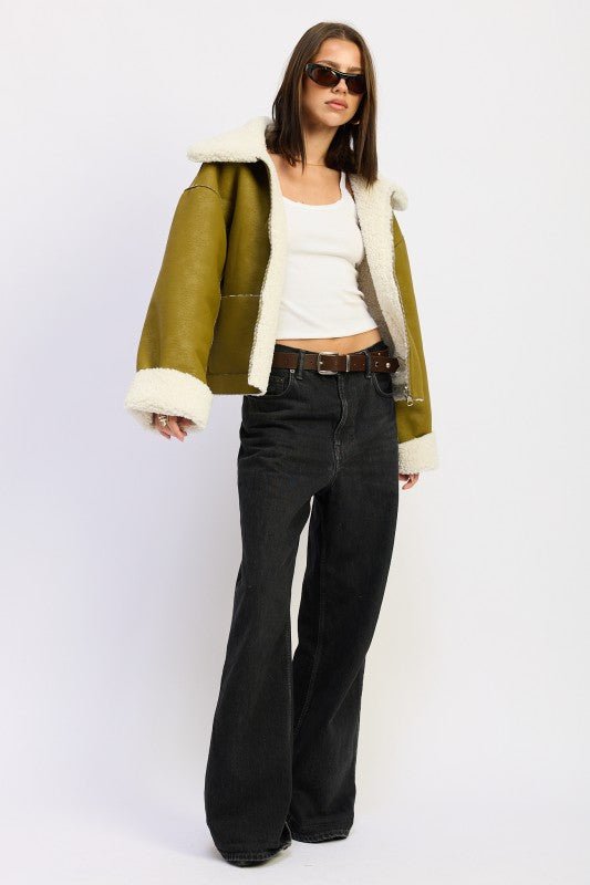 REVERSIBLE SUEDE SHEARLING JACKET - Demented Sisters
