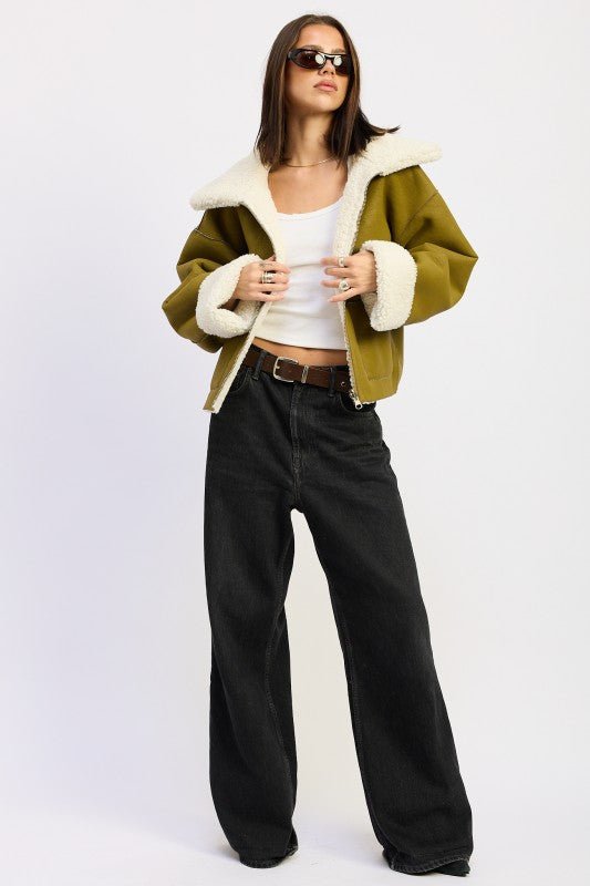 REVERSIBLE SUEDE SHEARLING JACKET - Demented Sisters
