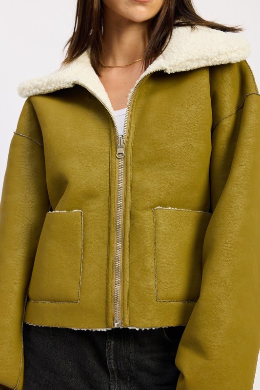 REVERSIBLE SUEDE SHEARLING JACKET - Demented Sisters