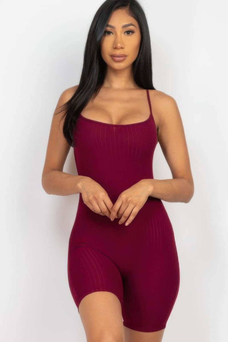 Ribbed Bodycon Romper - Demented Sisters