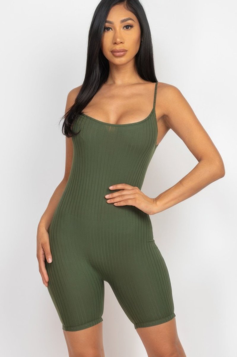 Ribbed Bodycon Romper - Demented Sisters