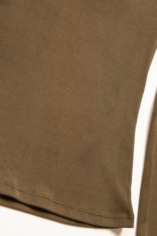 Ribbed Round Neck Long Sleeve Top - Demented Sisters