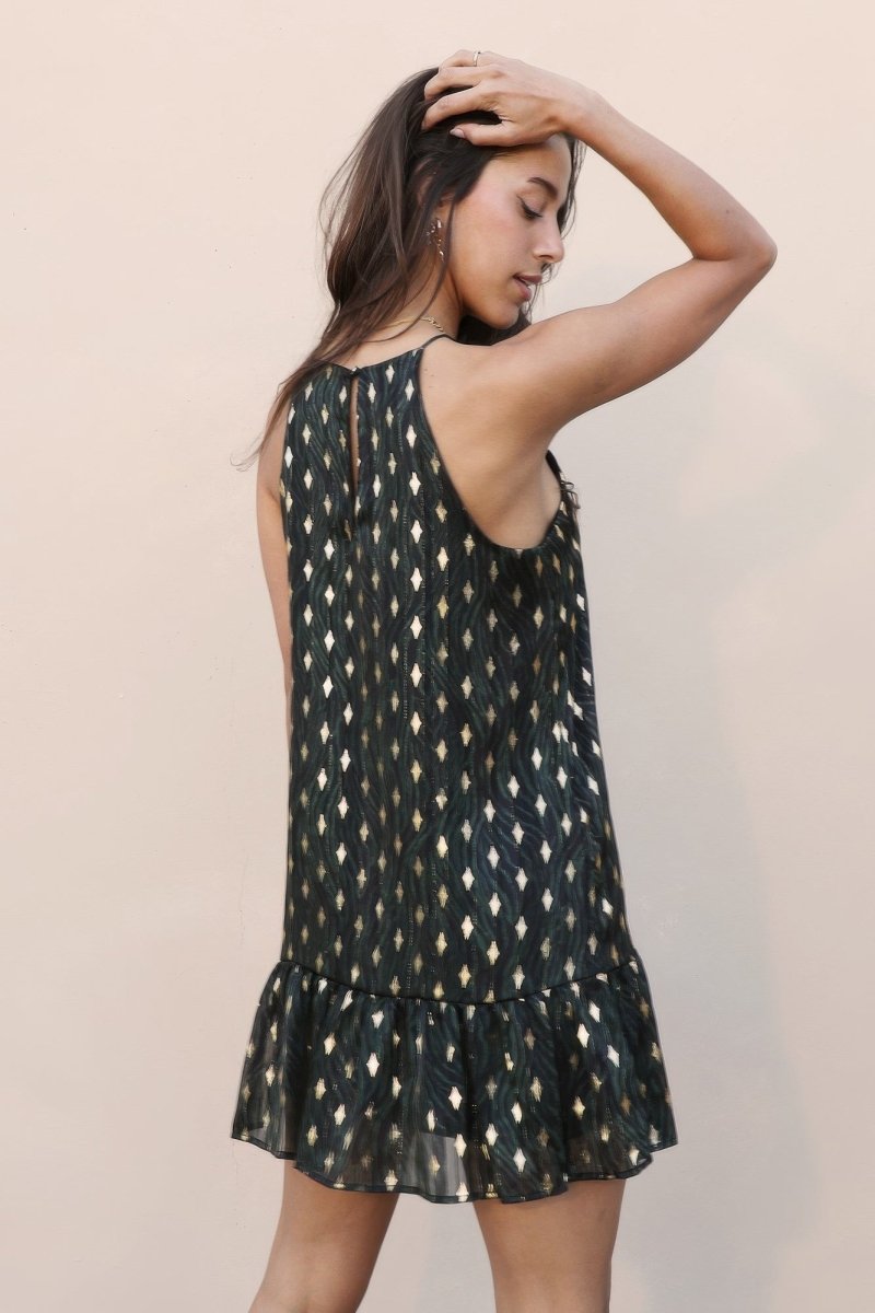 Sacred Tree Ruffle Bottom Dress - Demented Sisters