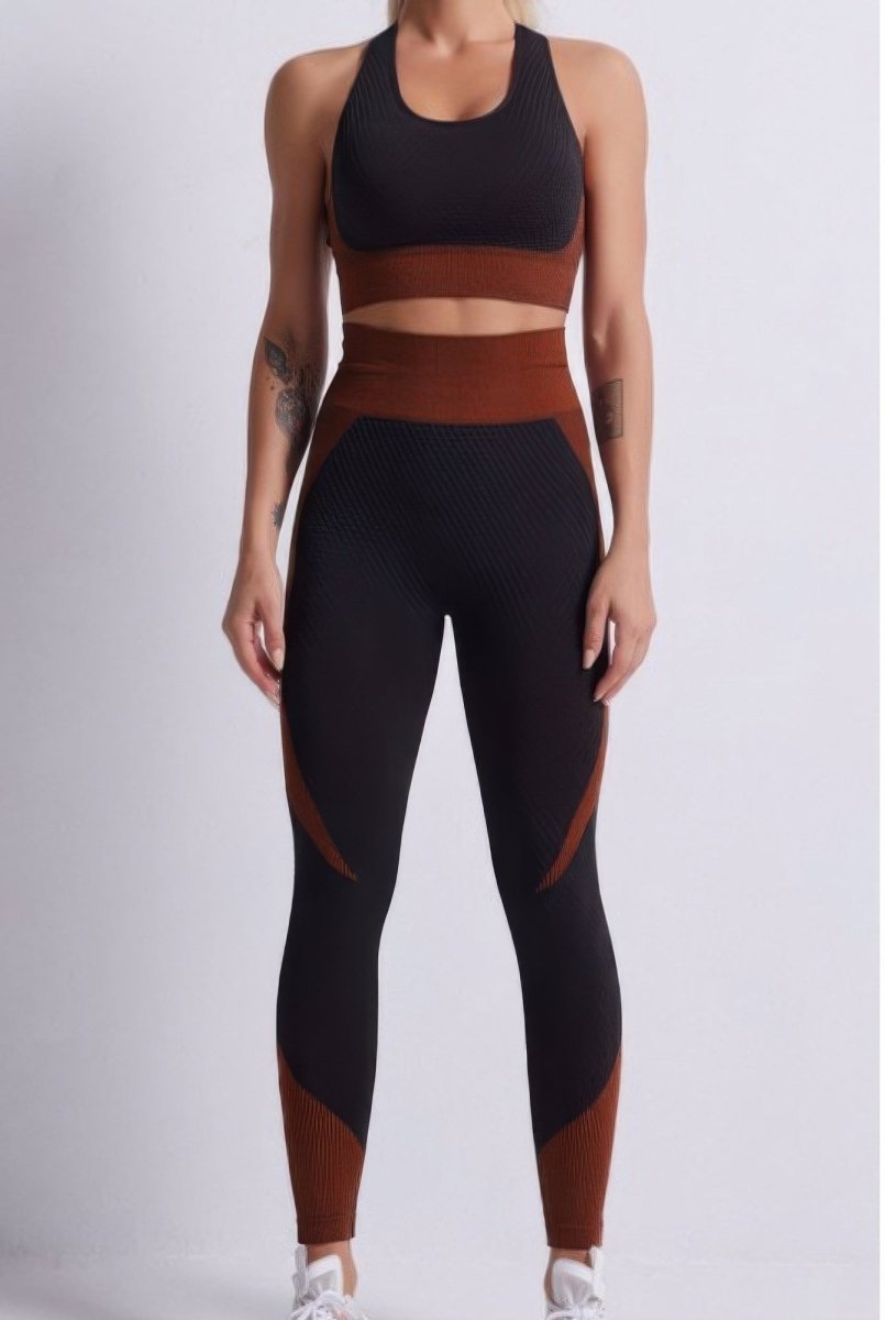 Seamless Color Block Yoga Set - Demented Sisters