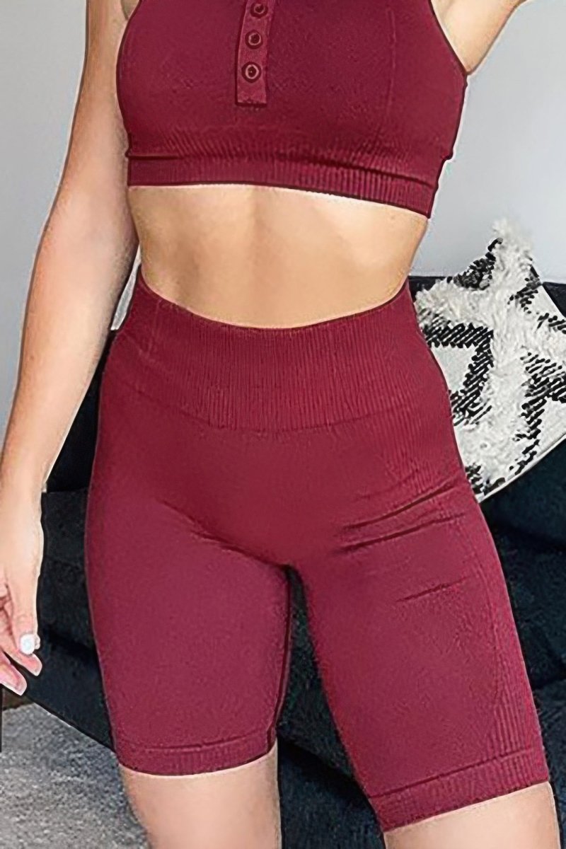 Seamless Solid Yoga Shorts - Demented Sisters