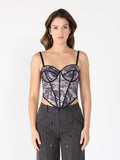 Sequin Work Strap Bustier - Demented Sisters