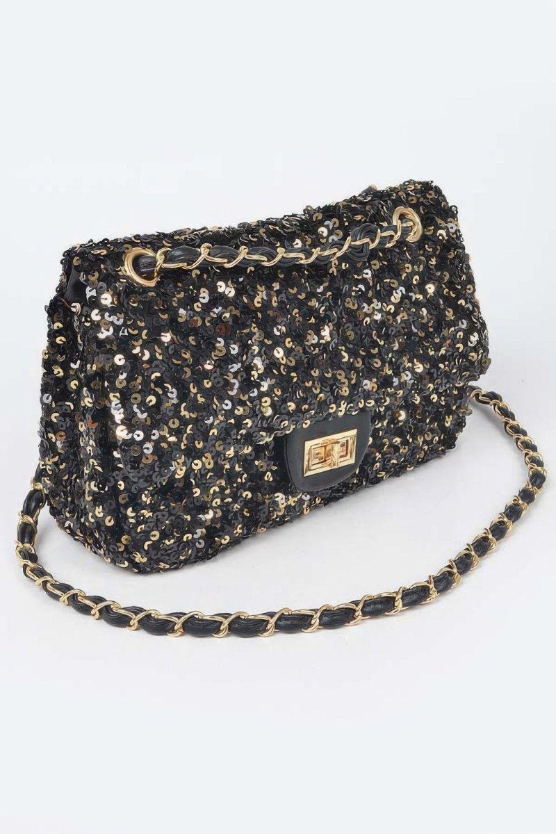 Sequins Flap Shoulder Bag - Demented Sisters