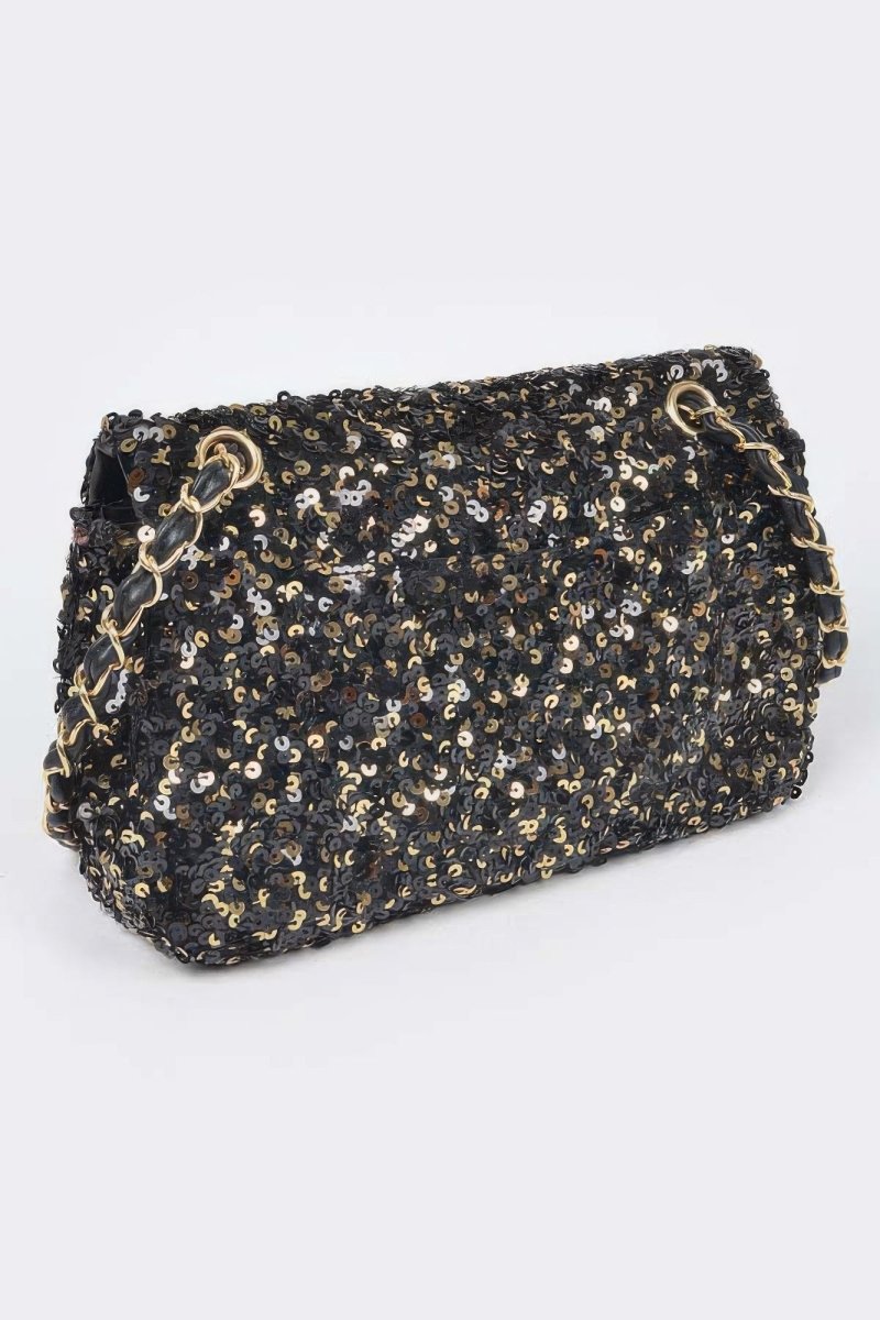 Sequins Flap Shoulder Bag - Demented Sisters