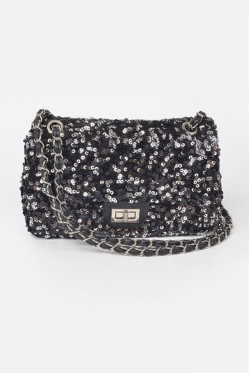 Sequins Flap Shoulder Bag - Demented Sisters