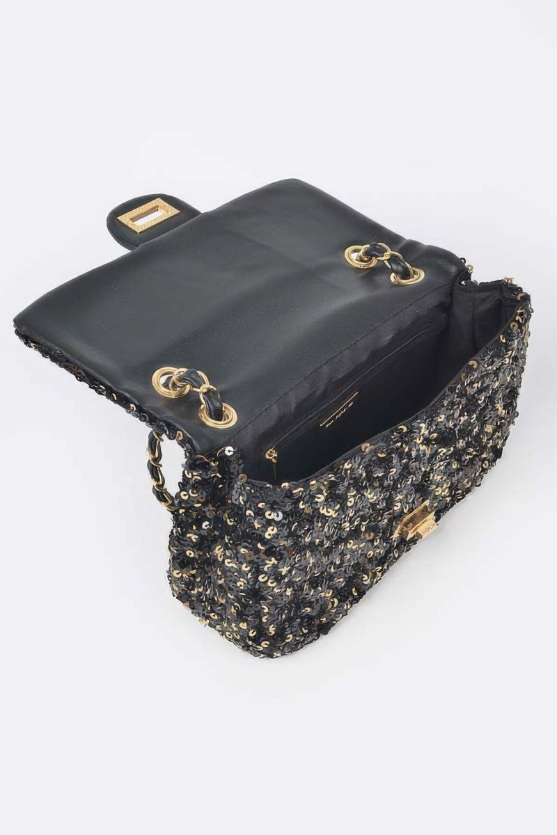 Sequins Flap Shoulder Bag - Demented Sisters