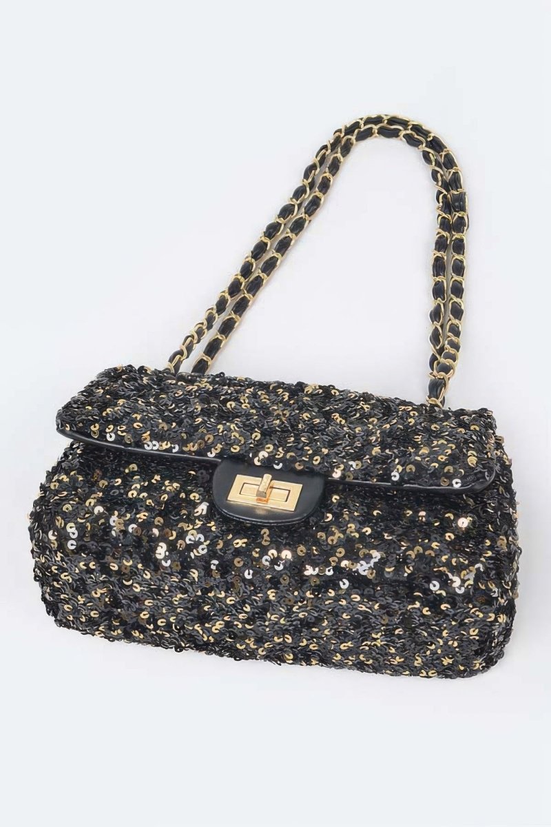 Sequins Flap Shoulder Bag - Demented Sisters
