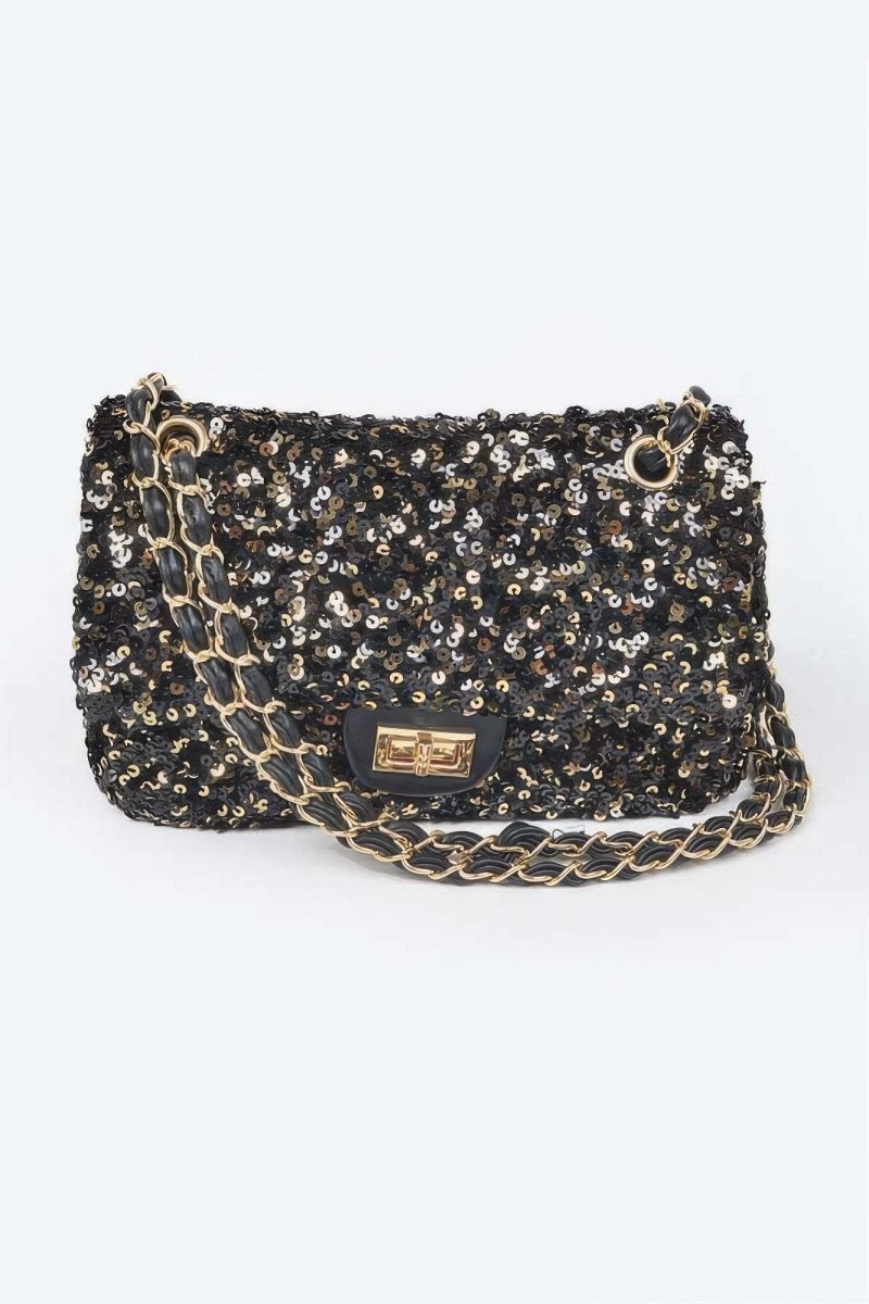 Sequins Flap Shoulder Bag - Demented Sisters