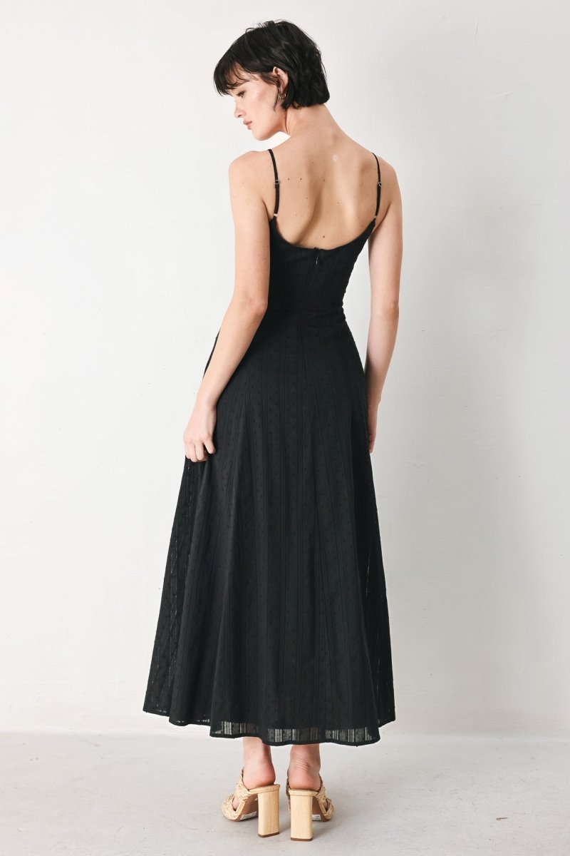 SHEER MIDNIGHT STORY WOVEN MIDI DRESS - Demented Sisters