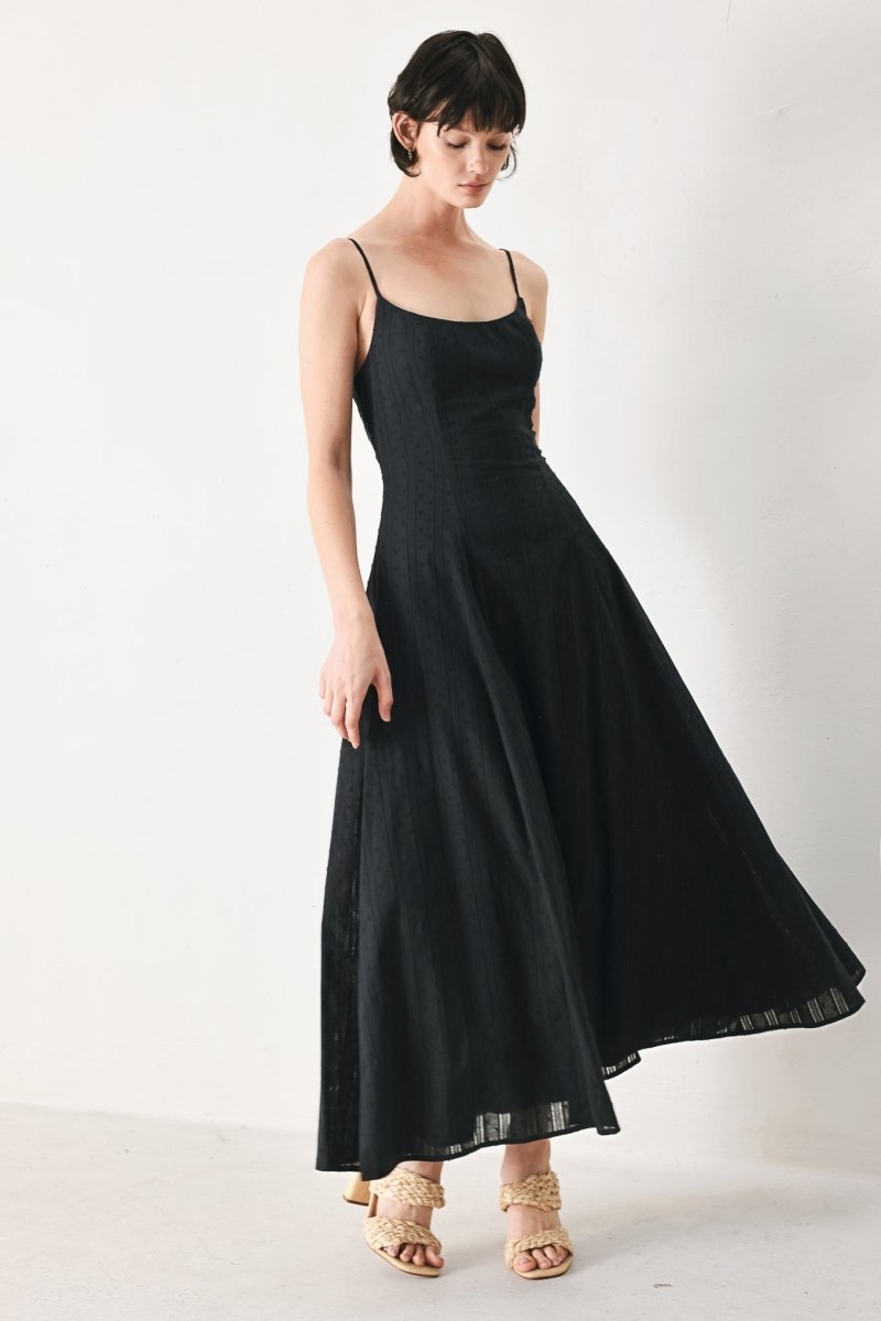 SHEER MIDNIGHT STORY WOVEN MIDI DRESS - Demented Sisters