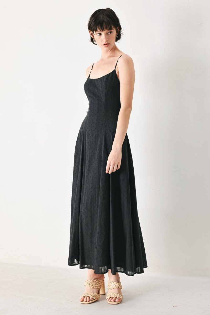 SHEER MIDNIGHT STORY WOVEN MIDI DRESS - Demented Sisters