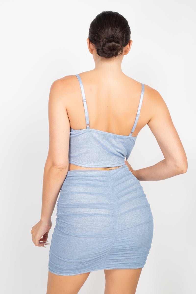 Shirred Cami Top & Mini Skirts Set - Demented Sisters