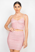 Shirred Cami Top & Mini Skirts Set - Demented Sisters