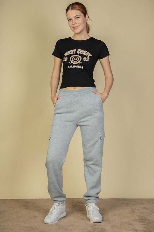 Side Pocket Drawstring Waist Sweatpants - Demented Sisters