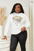 Simply Love Graphic Dropped Shoulder Round Neck Sweatshirt - Demented Sisters