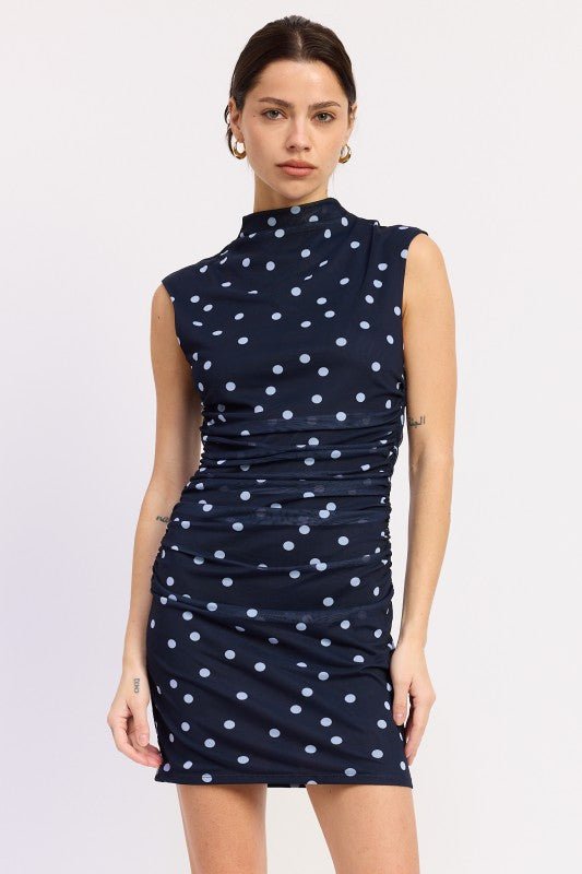 SLEEVELESS MOCK NECK MESH MINI DRESS - Demented Sisters