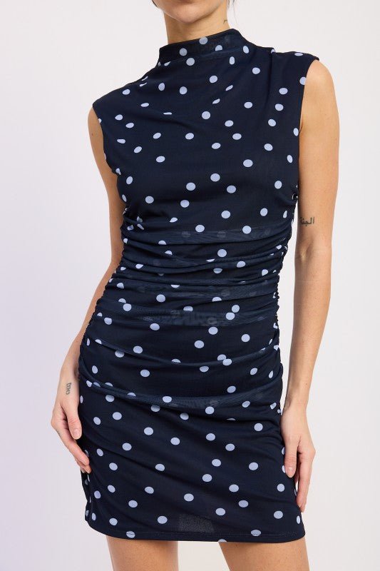 SLEEVELESS MOCK NECK MESH MINI DRESS - Demented Sisters