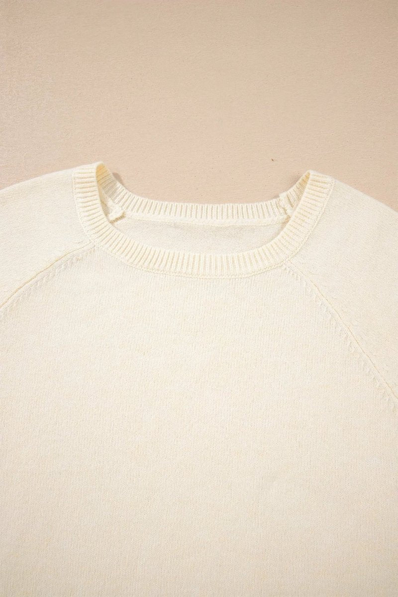 Solid Buttoned Bishop Long Sleeve Crew Neck Sweater - Demented Sisters