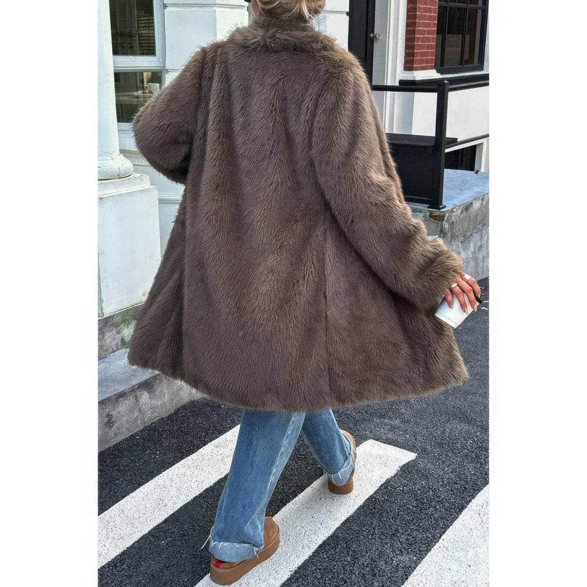 Solid Fluffy Faux Fur Shaggy Long Body Outwear - Demented Sisters