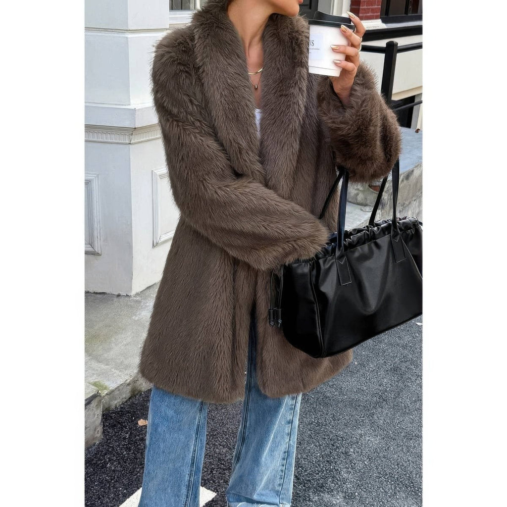 Solid Fluffy Faux Fur Shaggy Long Body Outwear - Demented Sisters