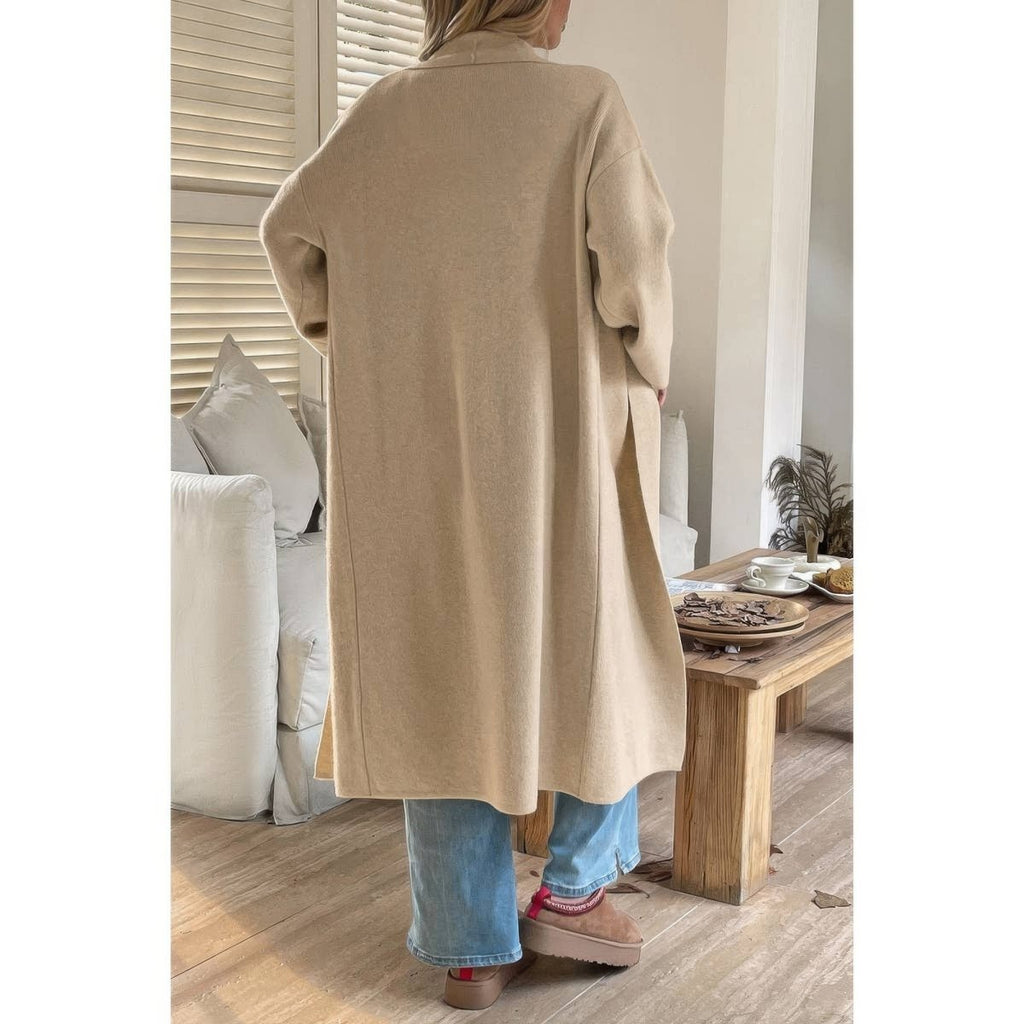 Solid Open Front Knit Long Body Cardigan - Demented Sisters