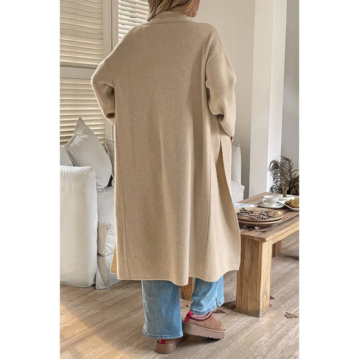 Solid Open Front Knit Long Body Cardigan - Demented Sisters