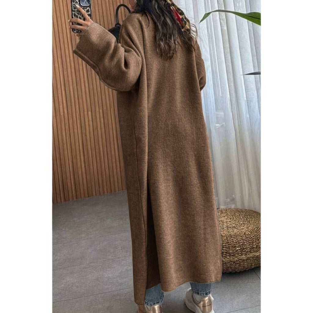 Solid Open Front Knit Long Body Cardigan - Demented Sisters