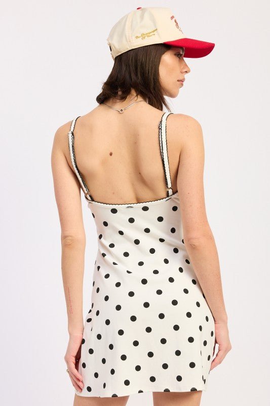 SPAGHETTI STRAP MINI POLKA DOT DRESS - Demented Sisters