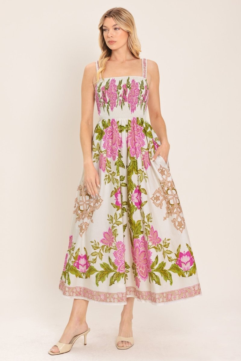 SPRINGTIME IN PARIS WOVEN MIDI DRESS - Demented Sisters