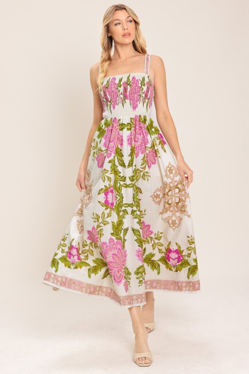 SPRINGTIME IN PARIS WOVEN MIDI DRESS - Demented Sisters