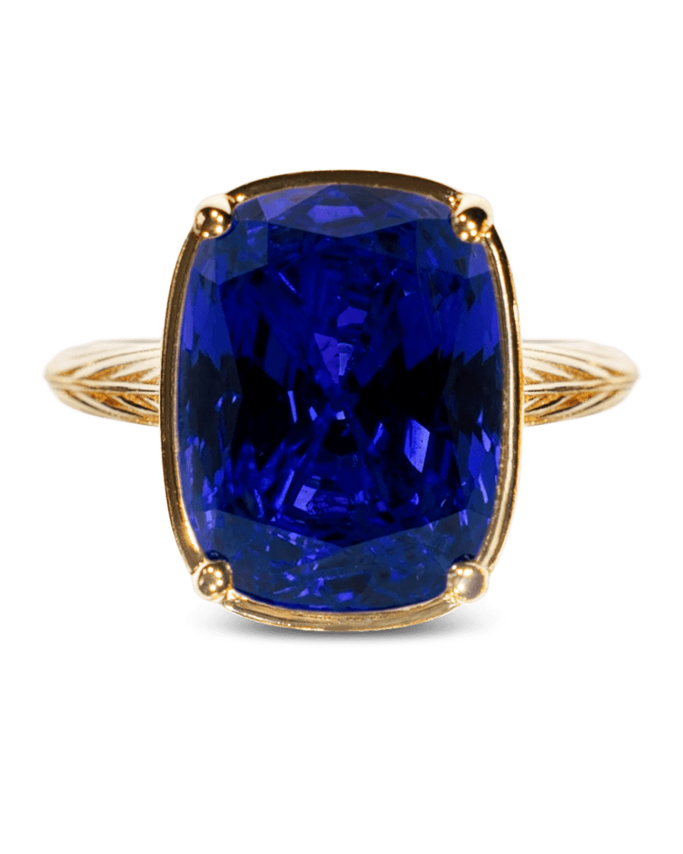 Sterling Silver Elongated Cushion Sapphire CZ Cocktail Ring - Demented Sisters