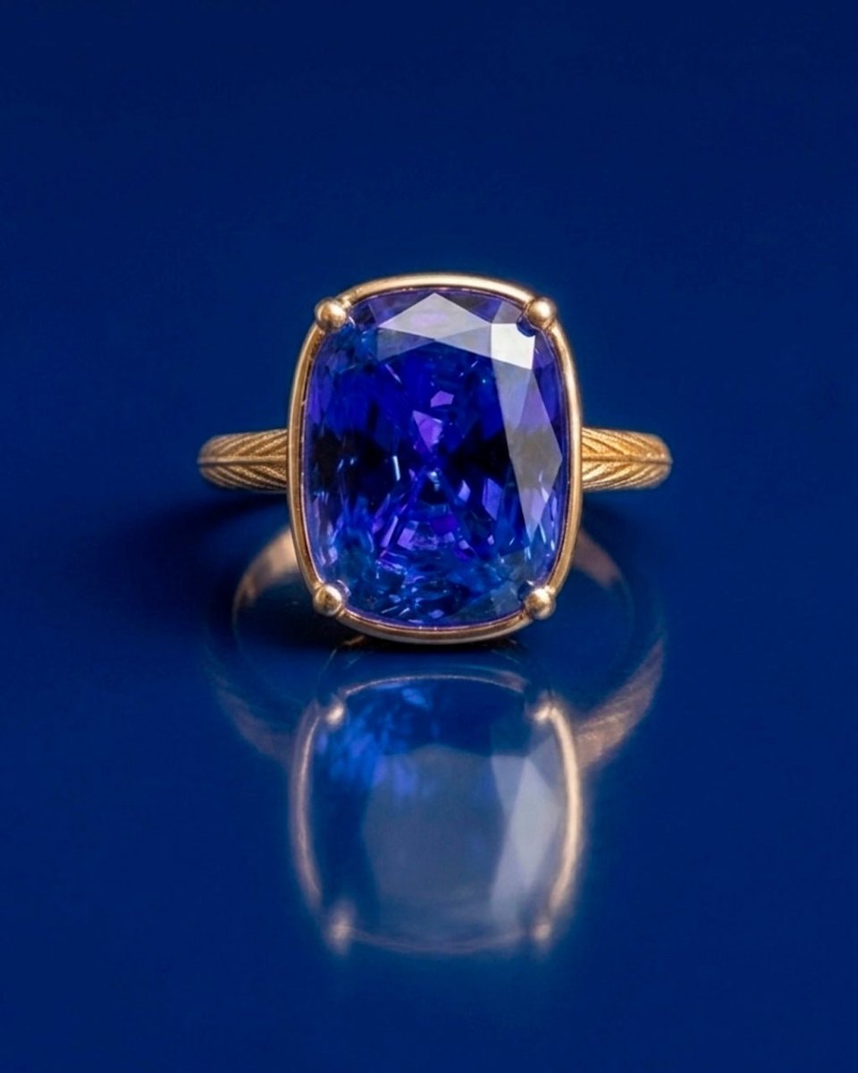 Sterling Silver Elongated Cushion Sapphire CZ Cocktail Ring - Demented Sisters