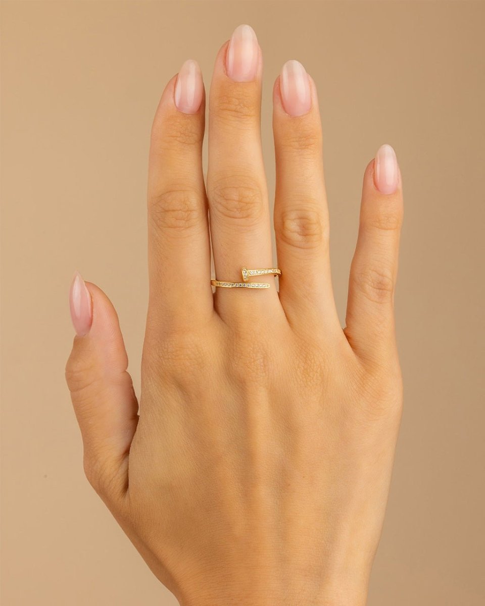 Sterling Silver Journey Twisted Sparkle Wrap Ring - Demented Sisters