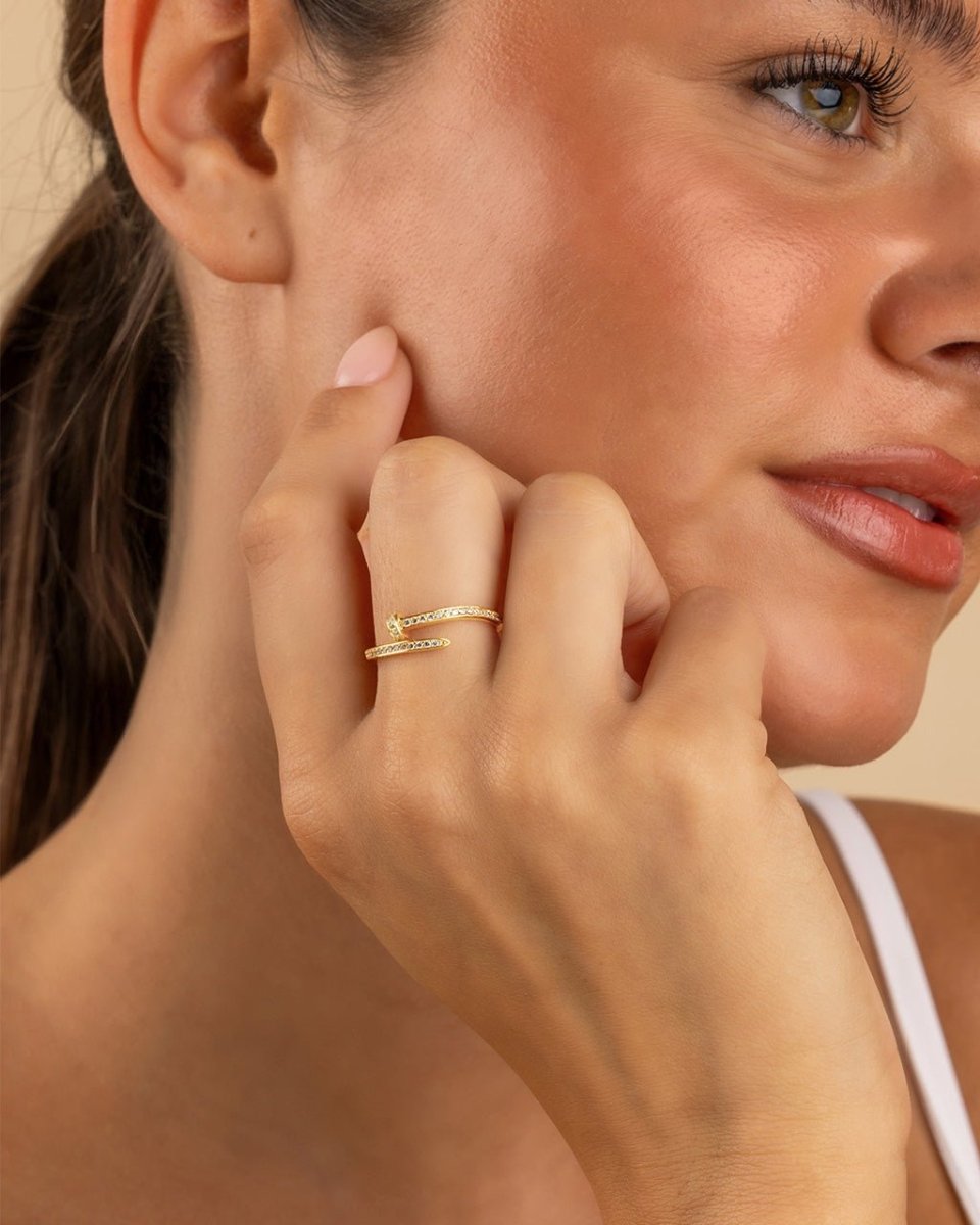 Sterling Silver Journey Twisted Sparkle Wrap Ring - Demented Sisters