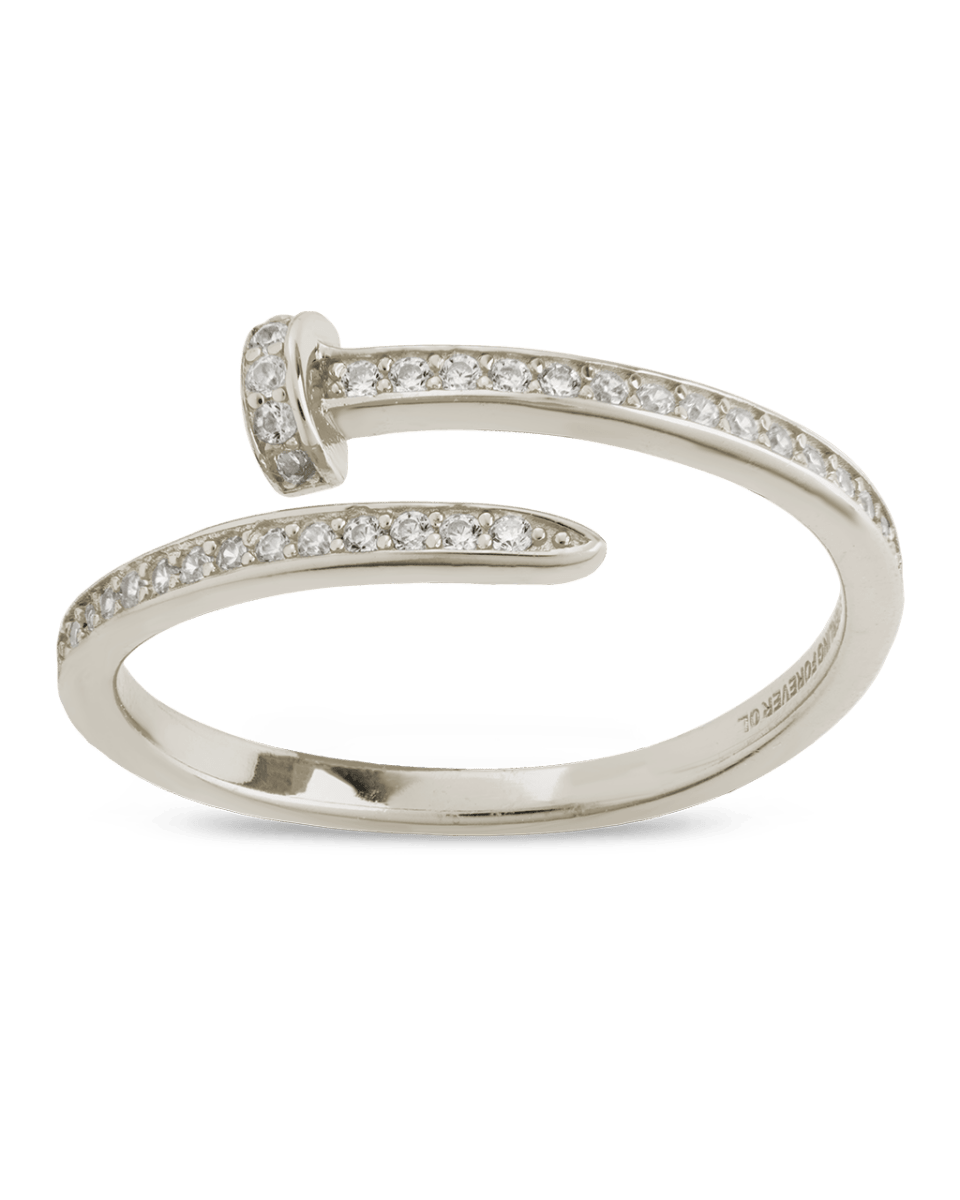 Sterling Silver Journey Twisted Sparkle Wrap Ring - Demented Sisters