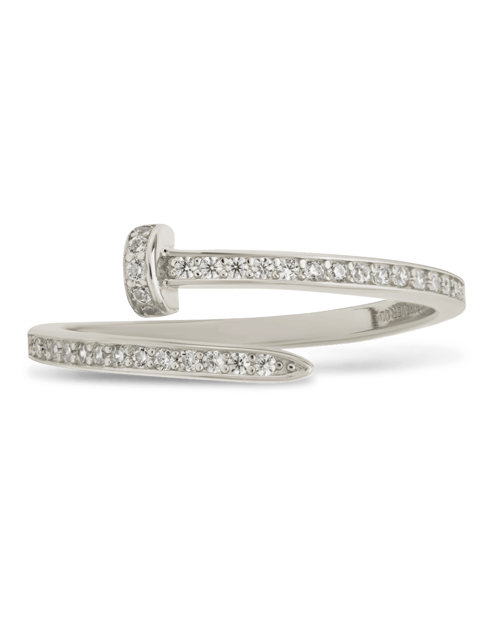 Sterling Silver Journey Twisted Sparkle Wrap Ring - Demented Sisters