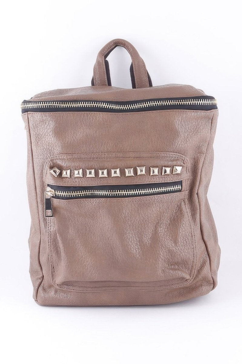 Studded Faux Leather Backpack - Demented Sisters