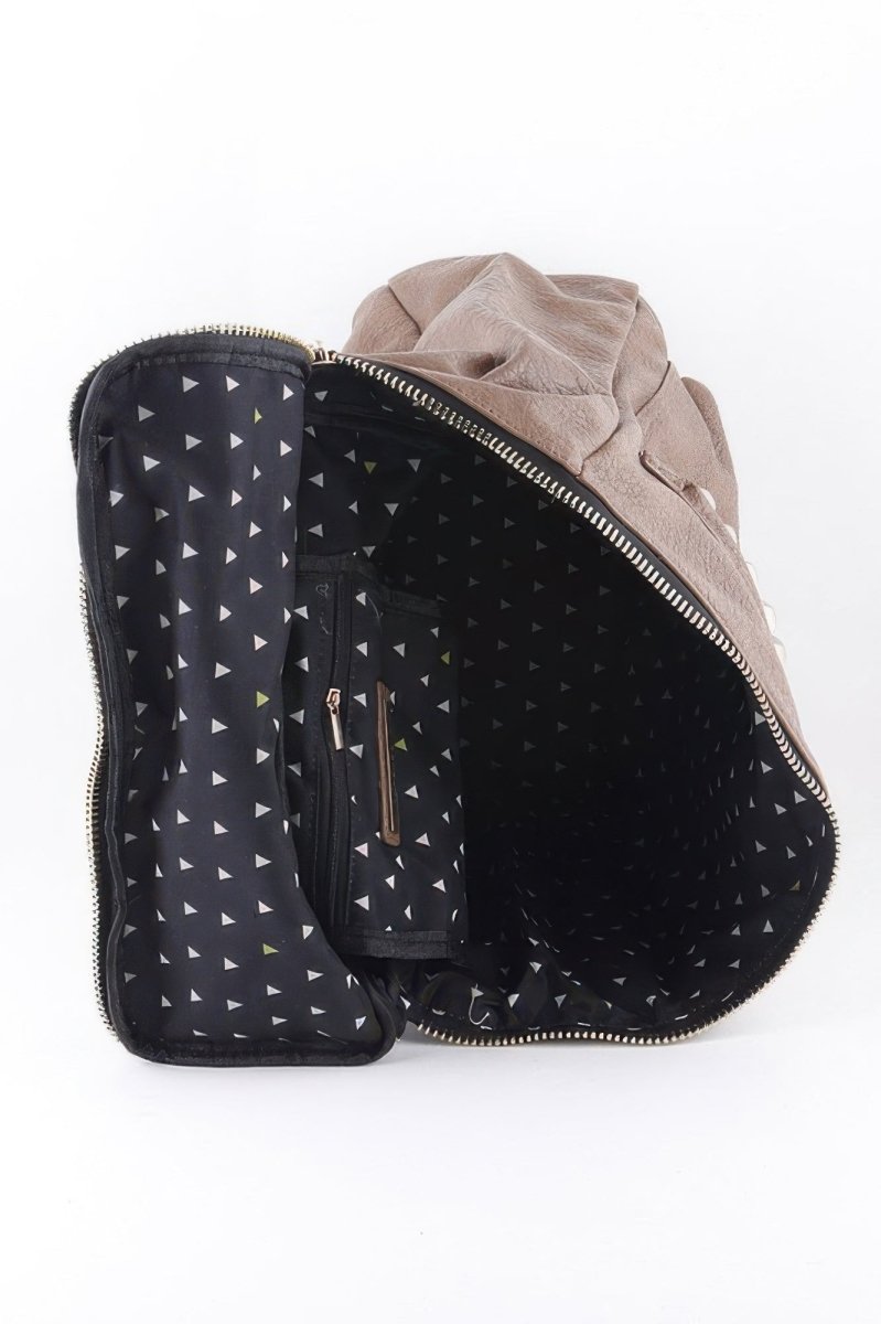 Studded Faux Leather Backpack - Demented Sisters
