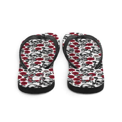 Skulls & Roses Flip Flops - Demented Sisters