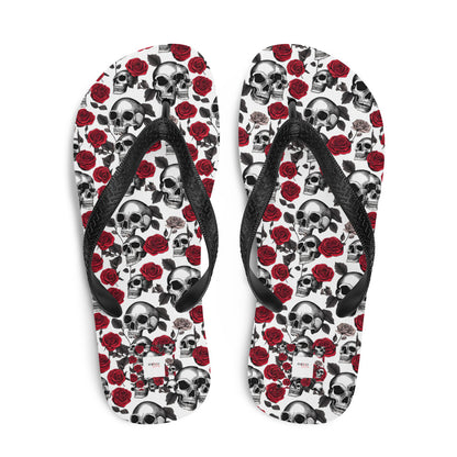 Skulls & Roses Flip Flops - Demented Sisters