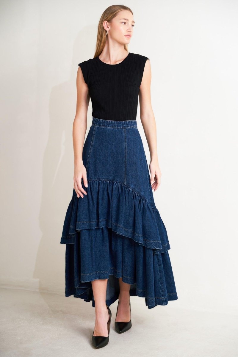 SUNDAY STROLL DENIM MAXI SKIRT - Demented Sisters