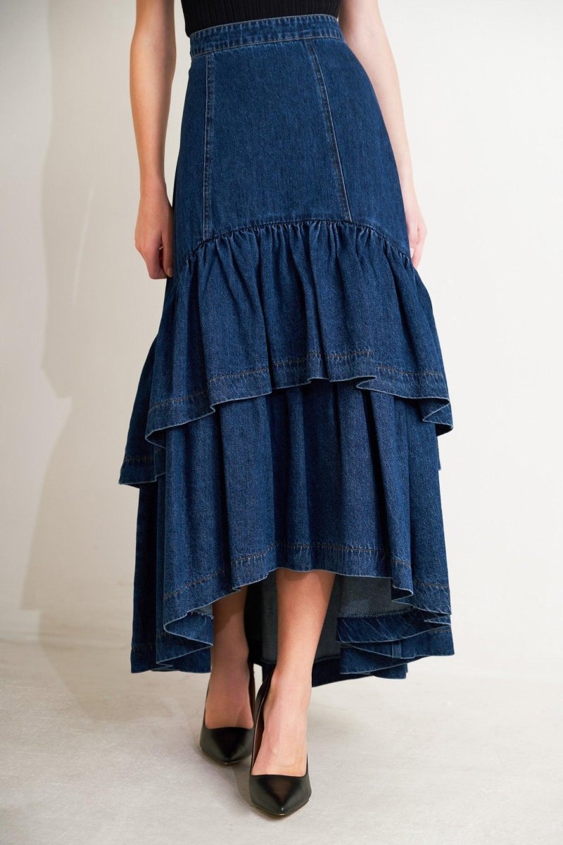 SUNDAY STROLL DENIM MAXI SKIRT - Demented Sisters