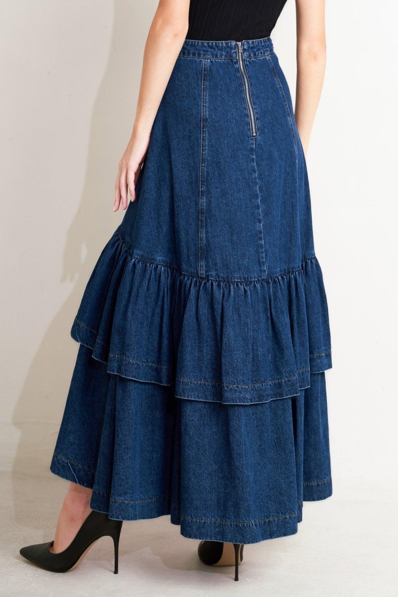 SUNDAY STROLL DENIM MAXI SKIRT - Demented Sisters