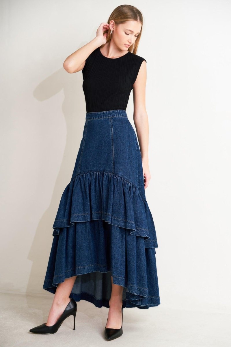 SUNDAY STROLL DENIM MAXI SKIRT - Demented Sisters